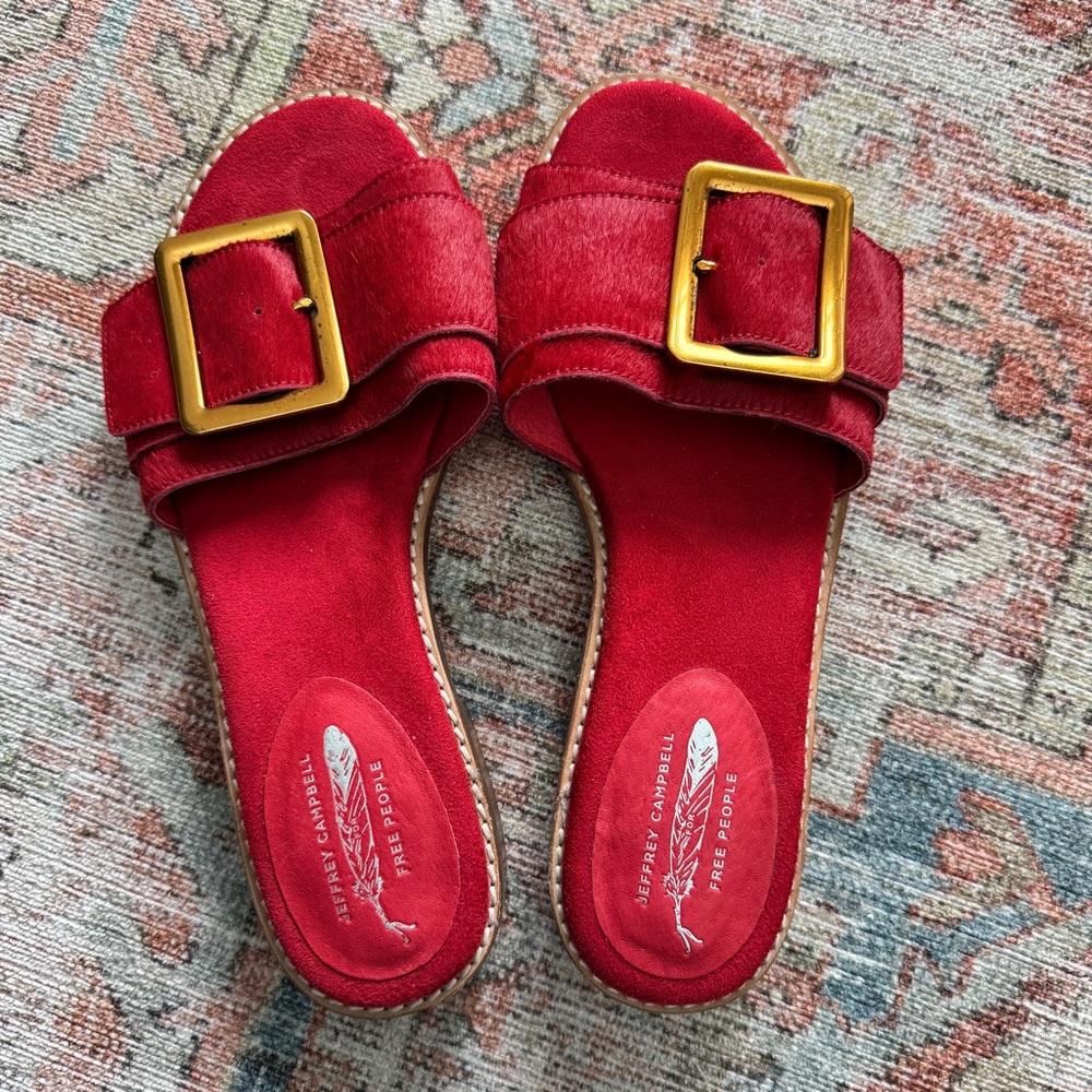 Jeffrey Campbell Red Slide Sandals